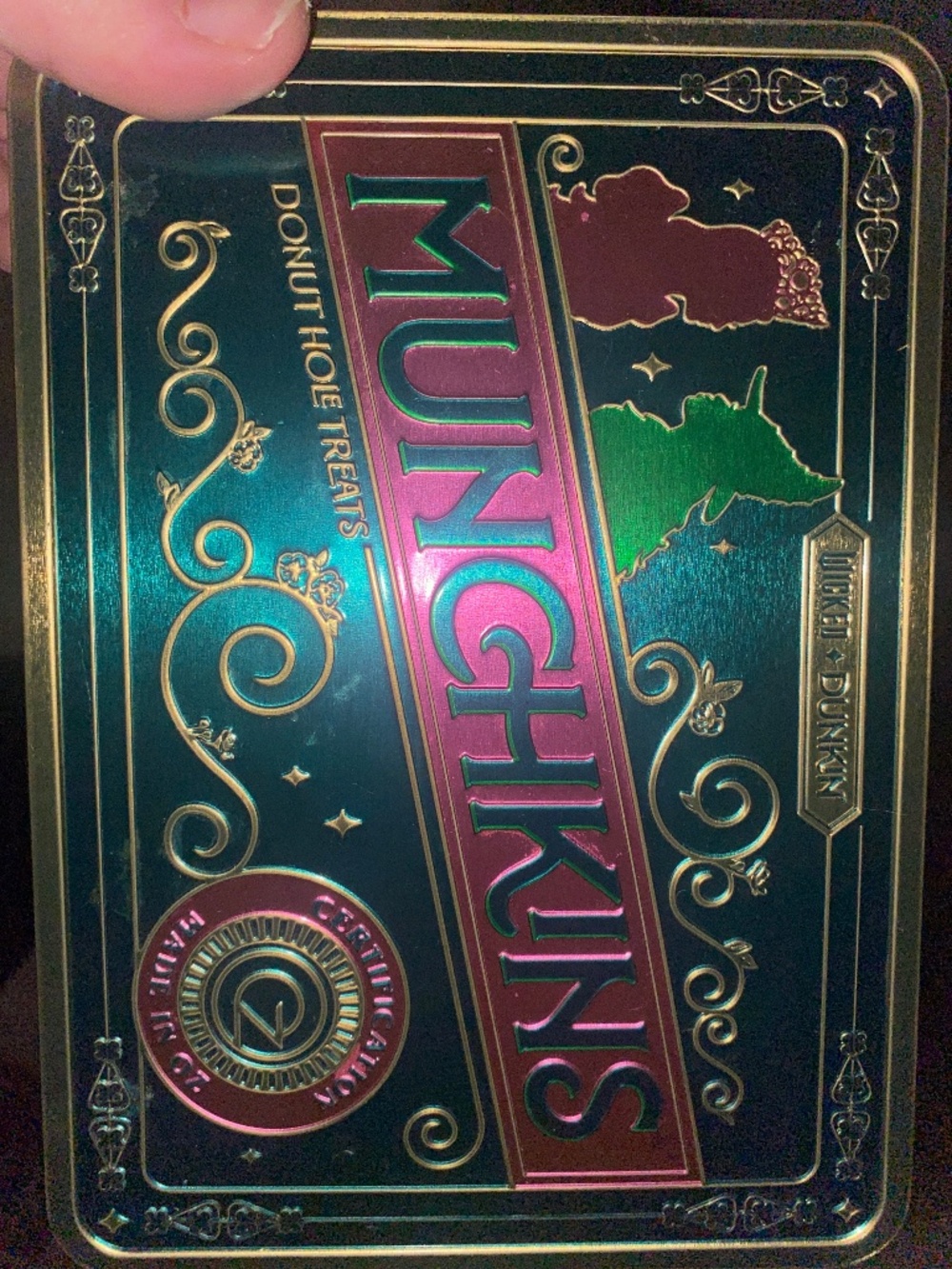 Unused Wicked Dunkin Donuts tin